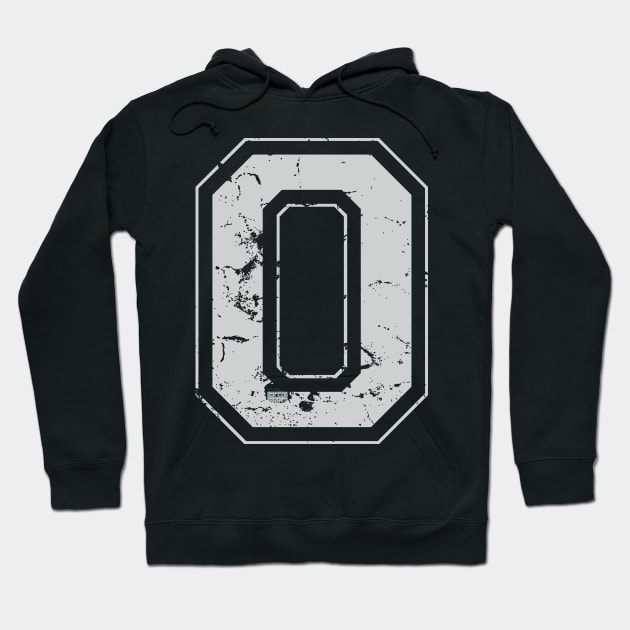 Initial Letter O Gray Jersey Sports Athletic Player Hoodie by porcodiseno